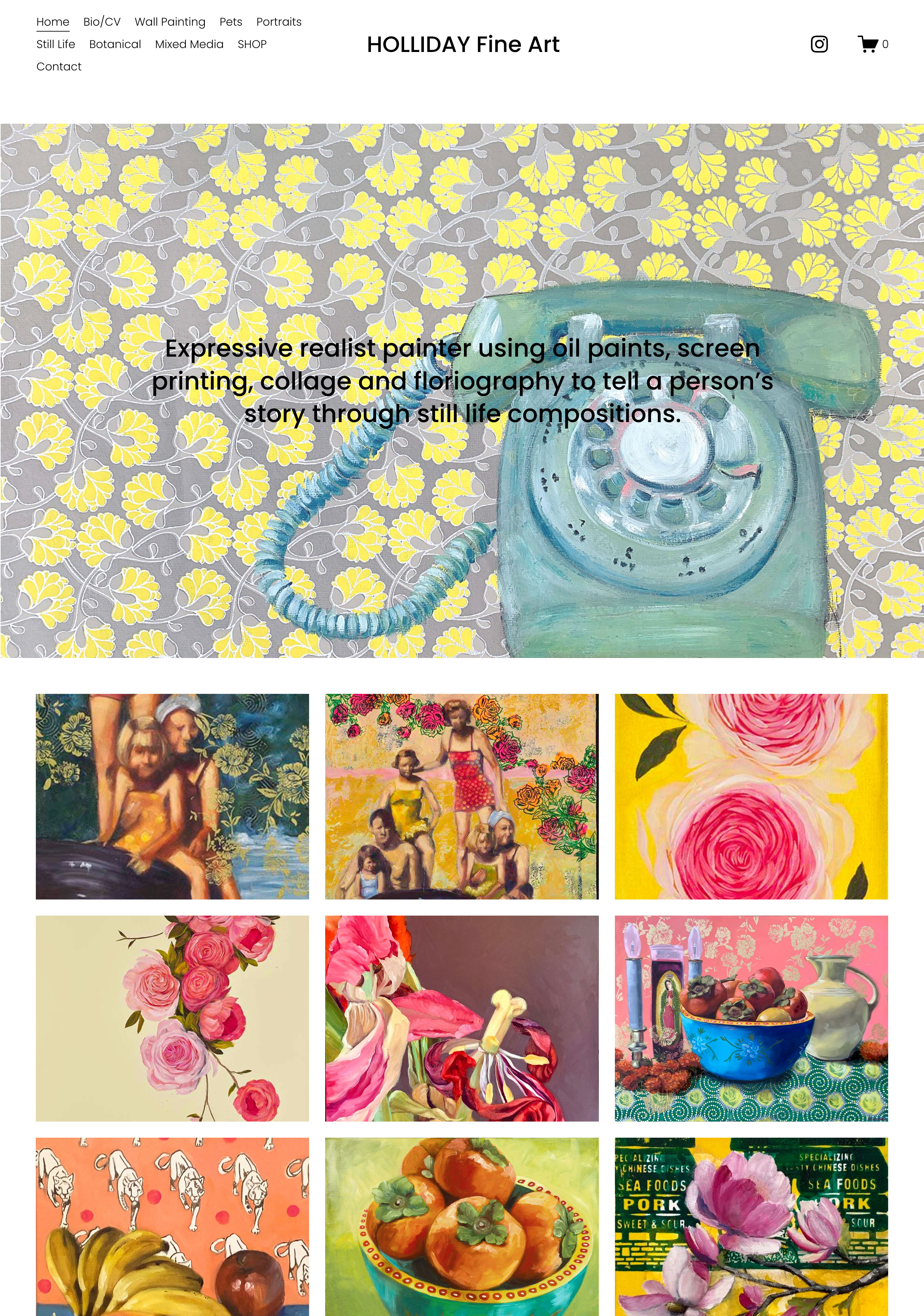 fine art website screen grab