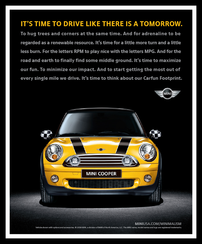 Magazine Ad for Mini Cooper