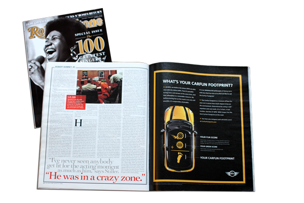 Rolling Stone Magazine Ad for Mini Cooper