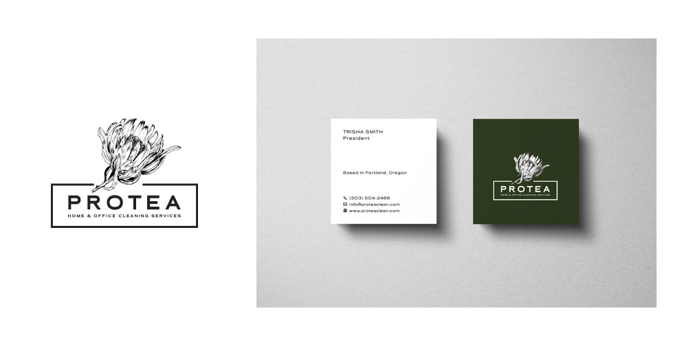 branding page for Protea Cleaning Services