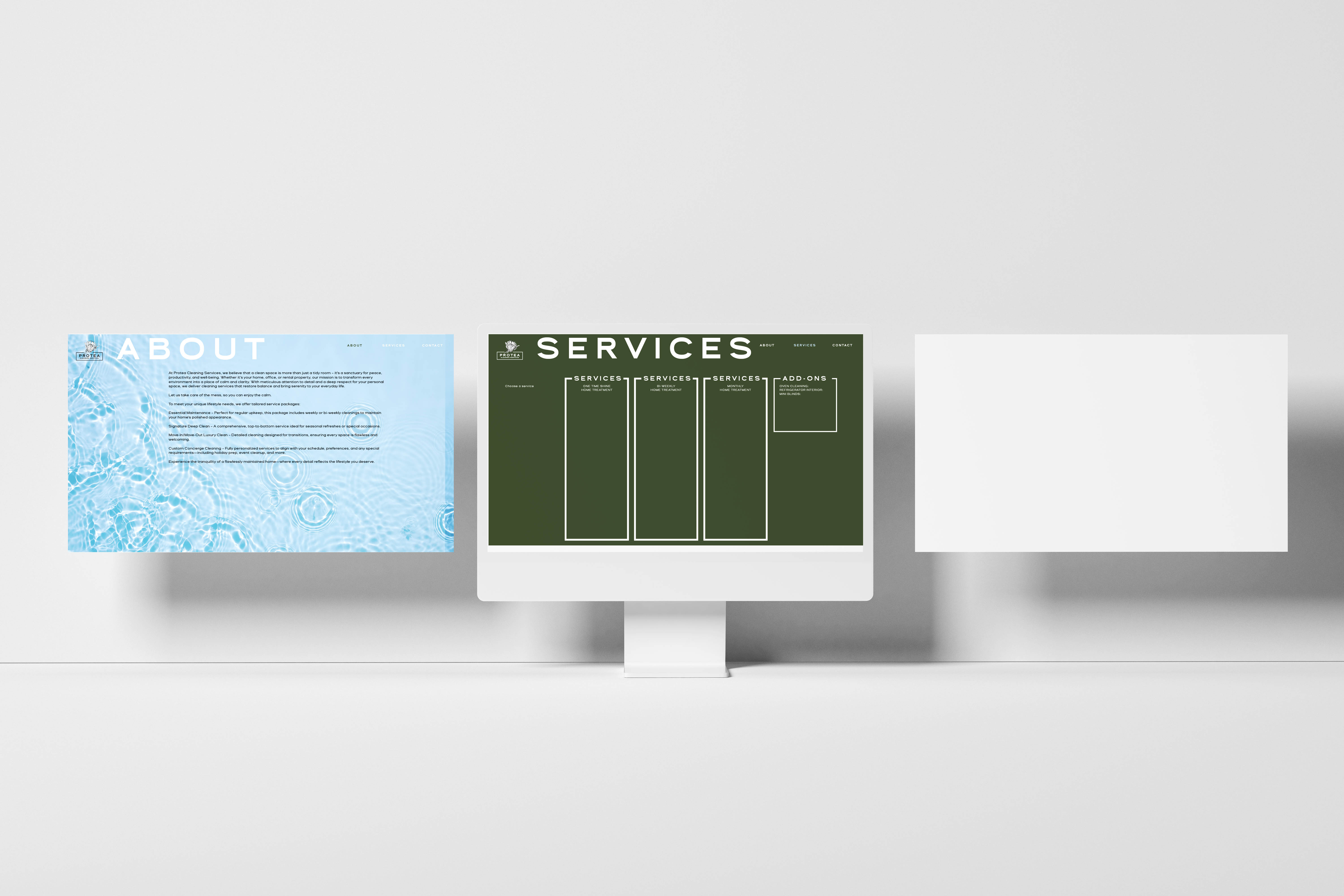 branding page for Protea Cleaning Services